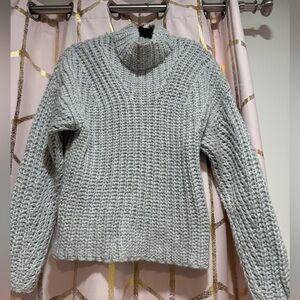 Express NWOT grey glitter turtleneck chunky sweater | size S